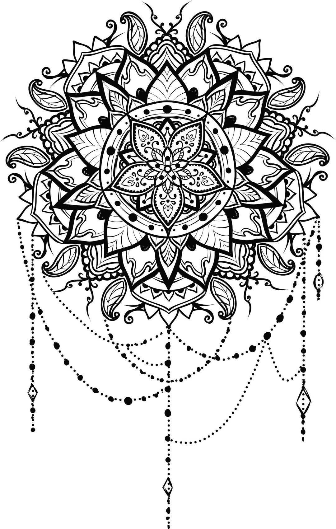 Intricate Floral Mandala png transparent