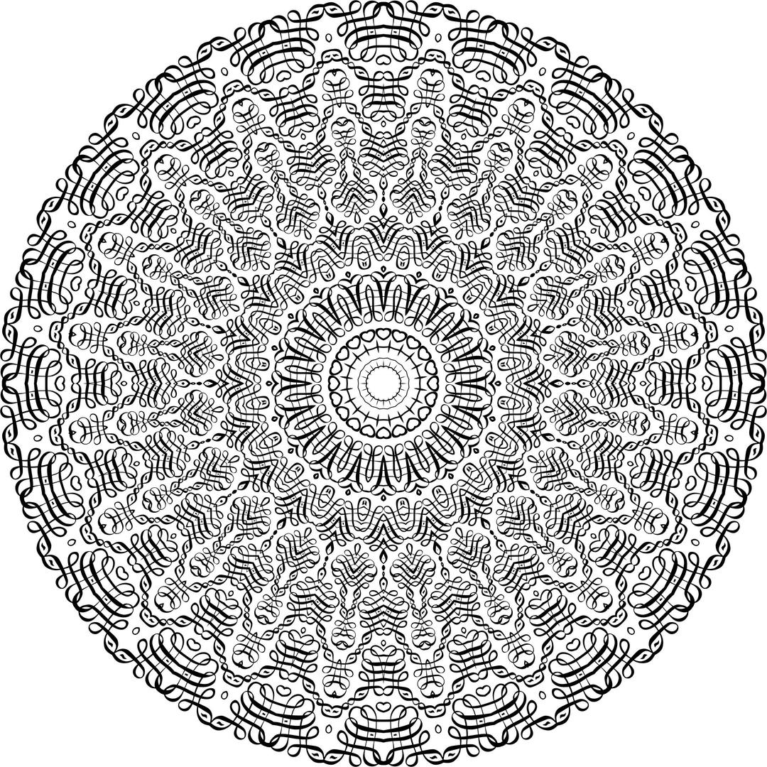 Intricate Mandala Line Art png transparent