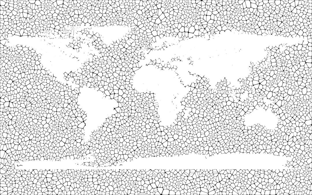 Inverse Tiled Wireframe World Map png transparent