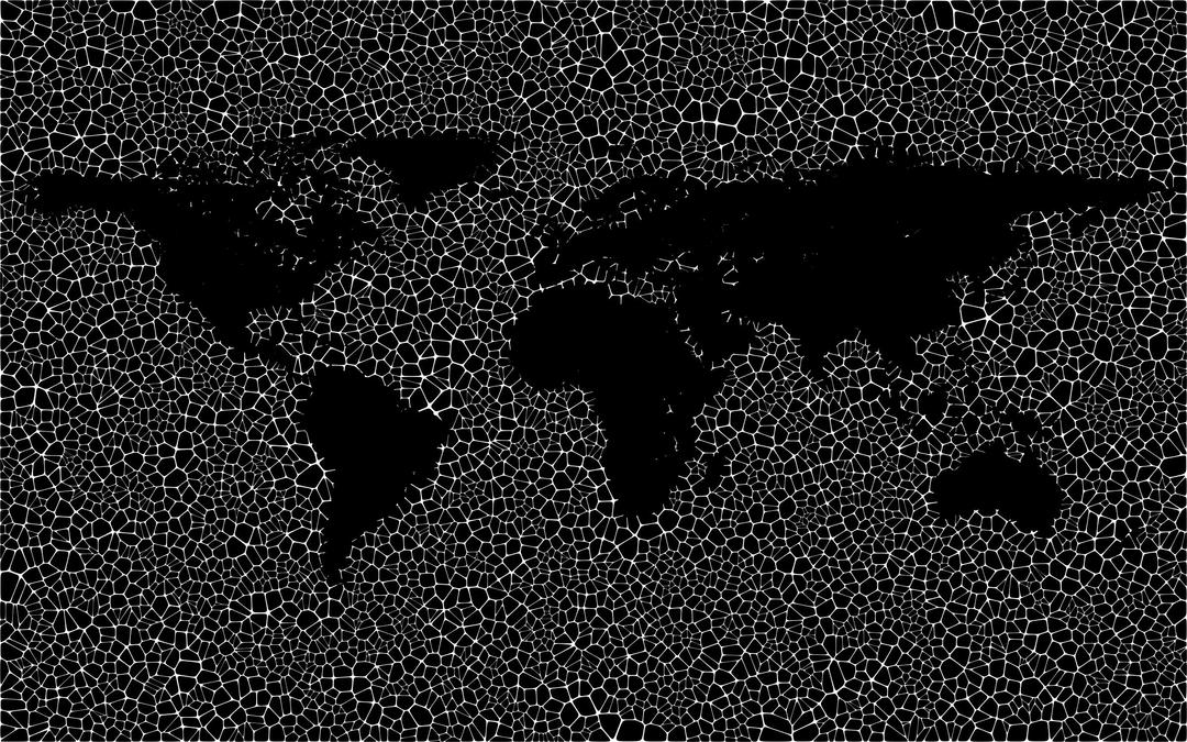 Inverse Tiled Wireframe World Map Minus Antarctica Black png transparent