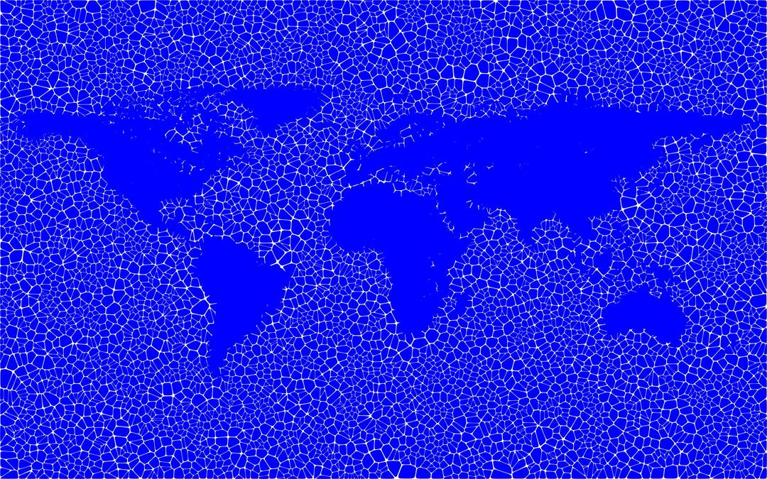 Inverse Tiled Wireframe World Map Minus Antarctica Blue png transparent
