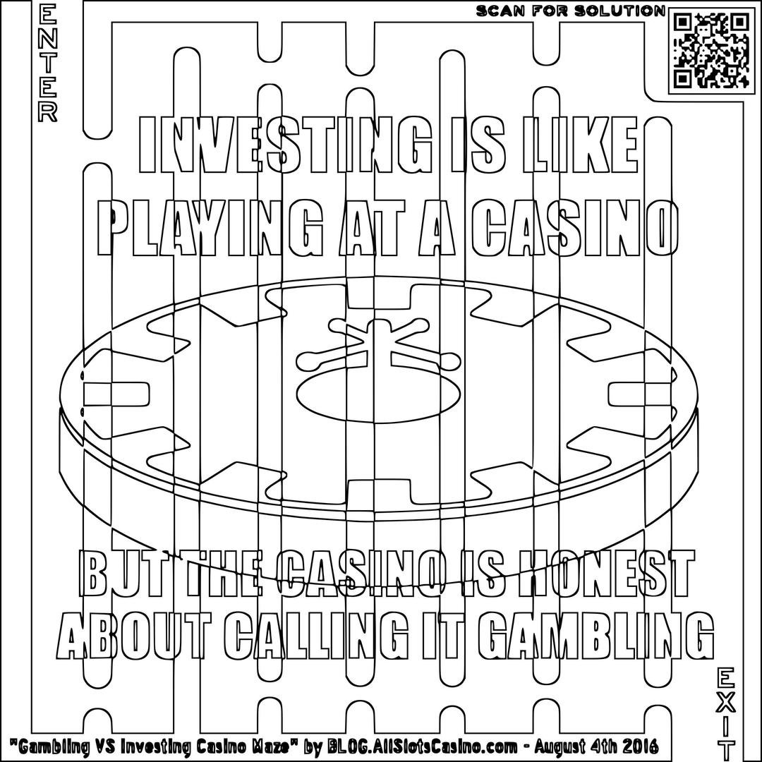 Investing VS Casino Coloring Maze png transparent