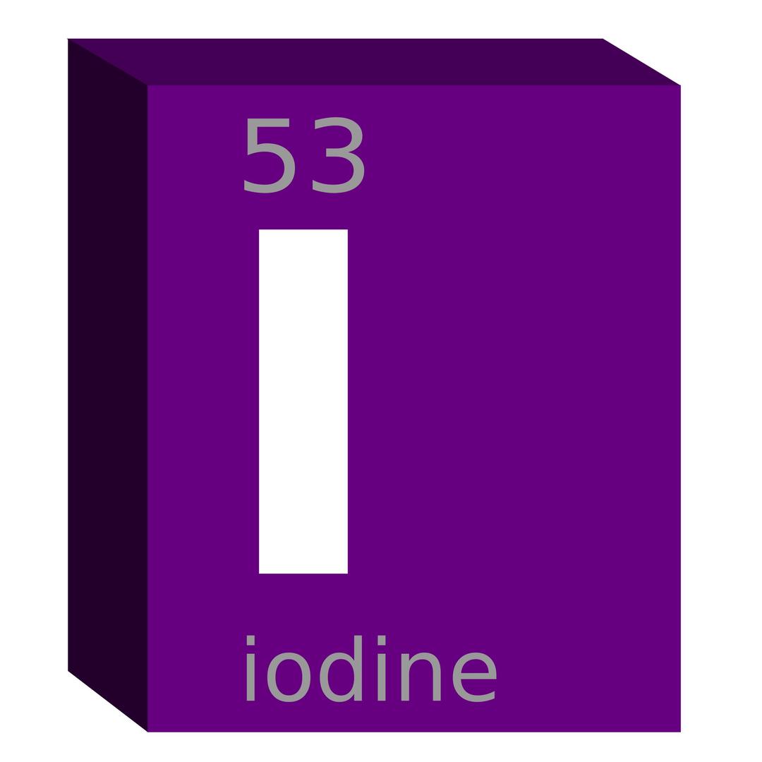 Iodine (I) Block- Chemistry  png transparent