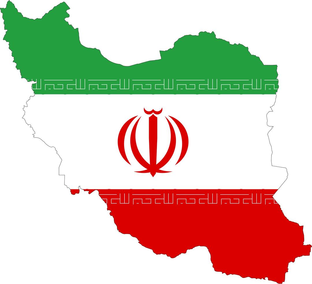 Iran Flag Map png transparent