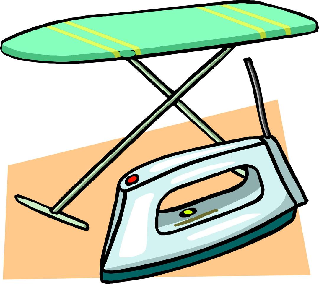 Ironing board and iron png transparent