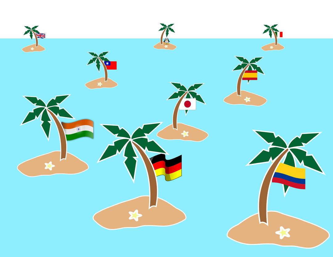 Islands: many islands and many languages png transparent