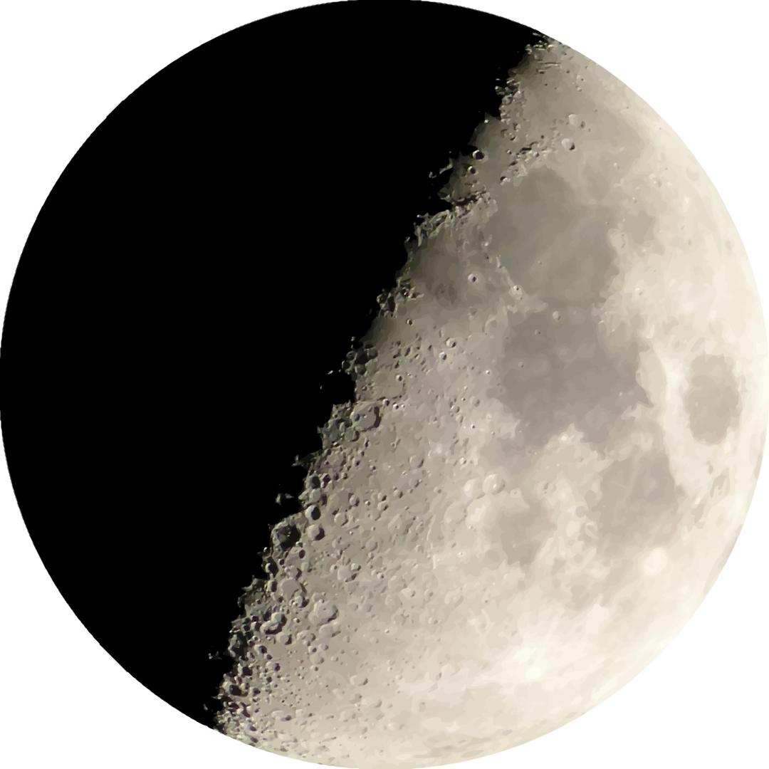 Isolated half-moon at night png transparent
