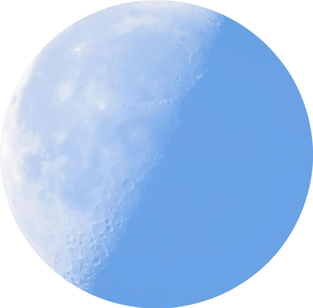 Isolated half-moon in daylight png transparent