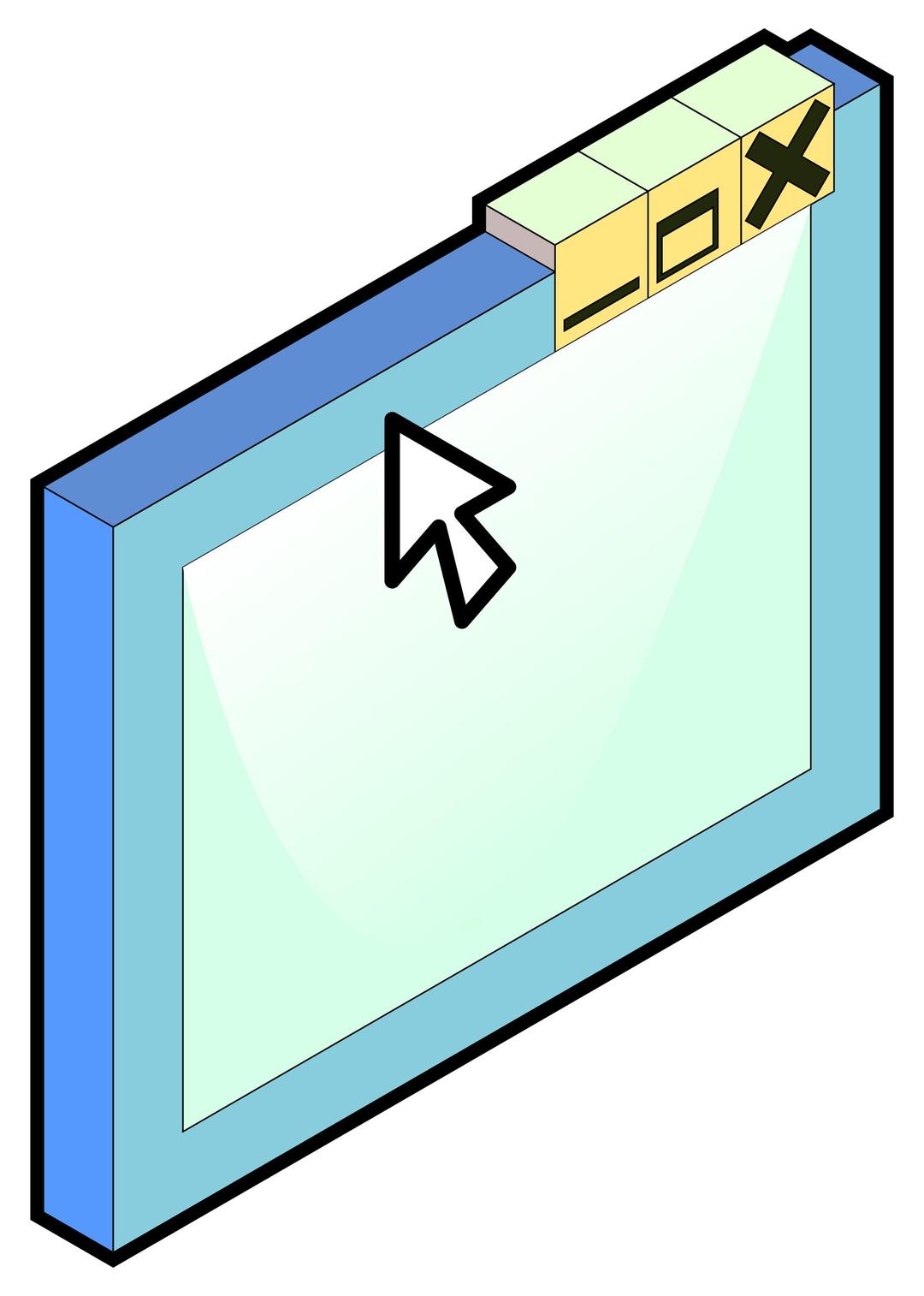 Isometric generic software window png transparent