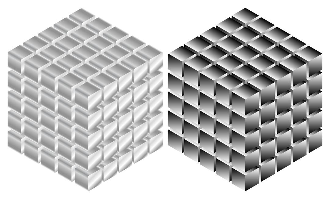Isometric Metallic Cubes png transparent