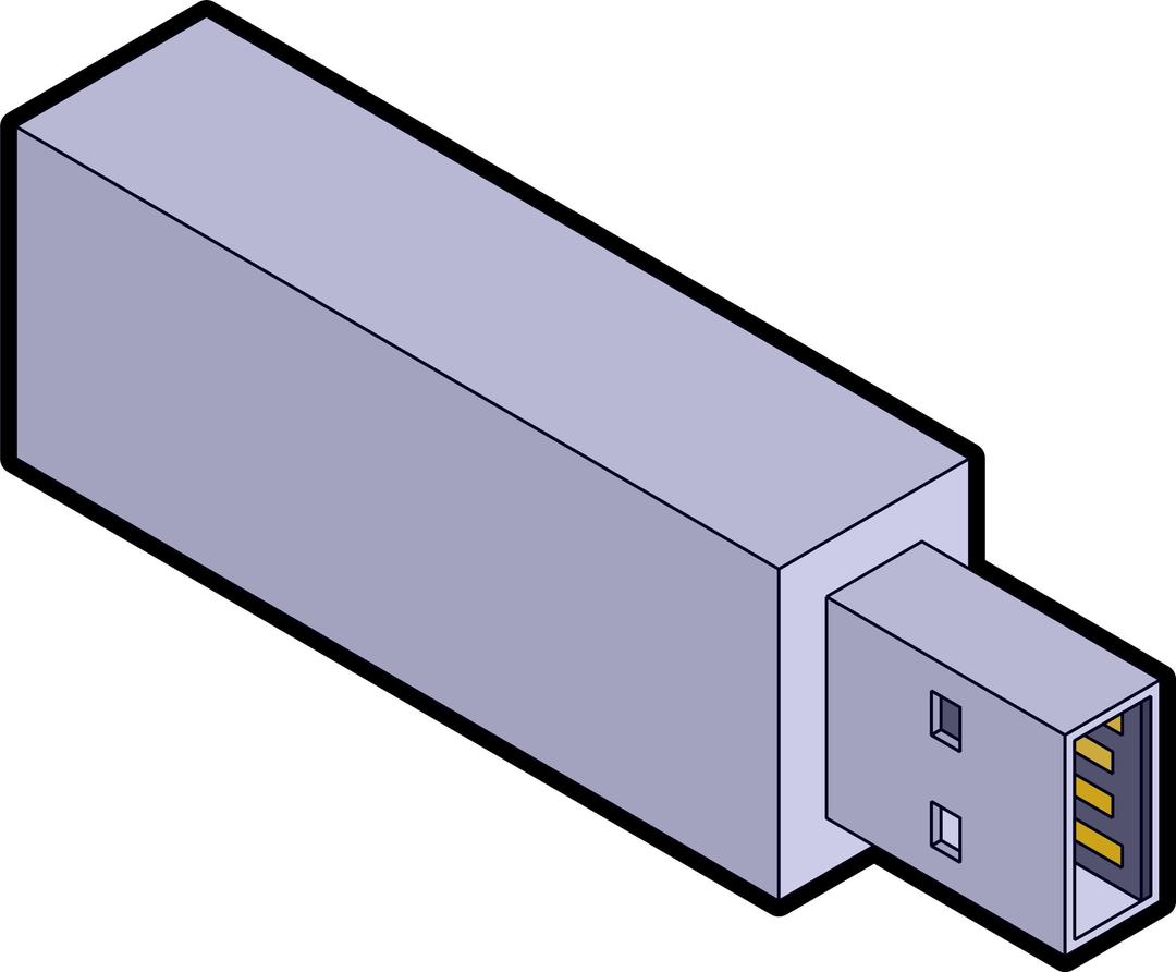 Isometric USB stick png transparent