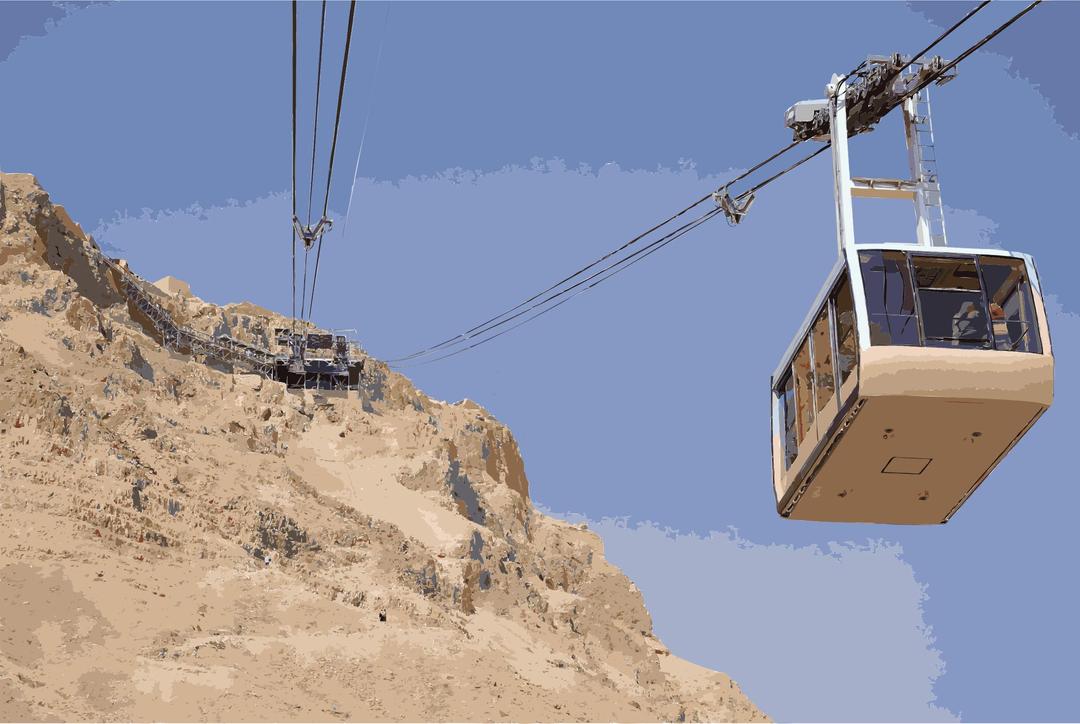 Israel Aereal Ropeway Masada BW 1 png transparent