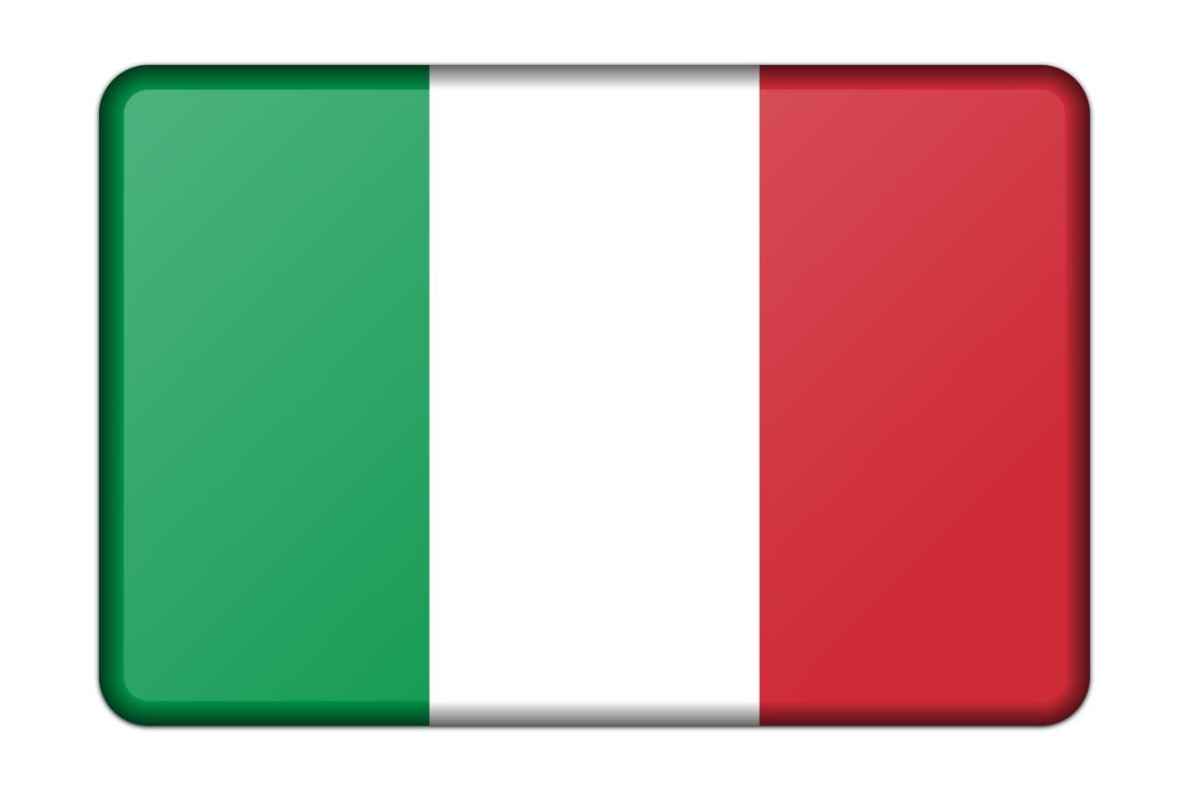 Italy flag (bevelled) png transparent