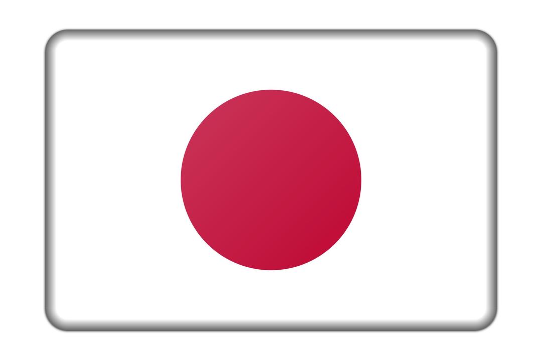 Japan flag (bevelled) png transparent