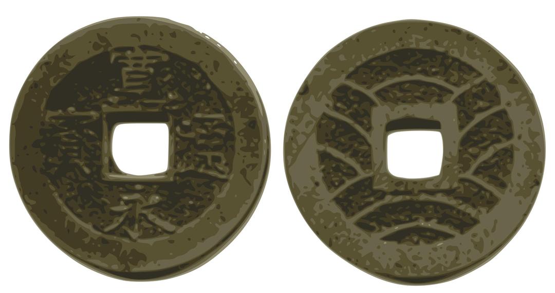 Japanese edo coin png transparent