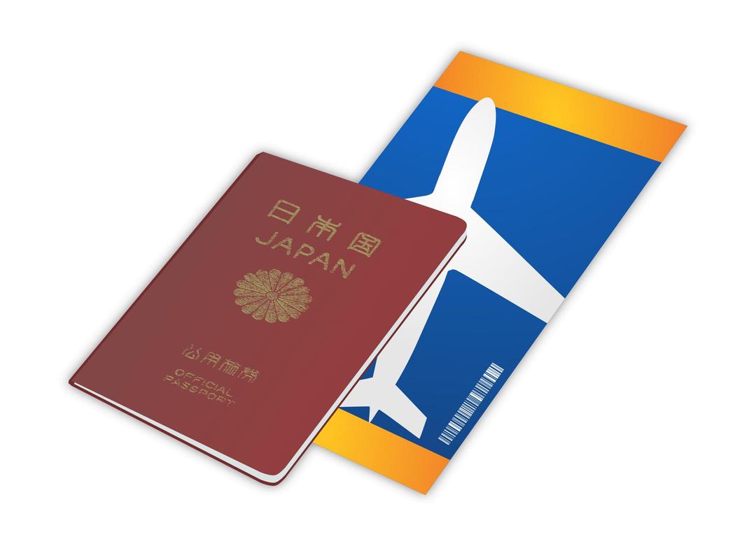 Japanese Passport and Ticket png transparent