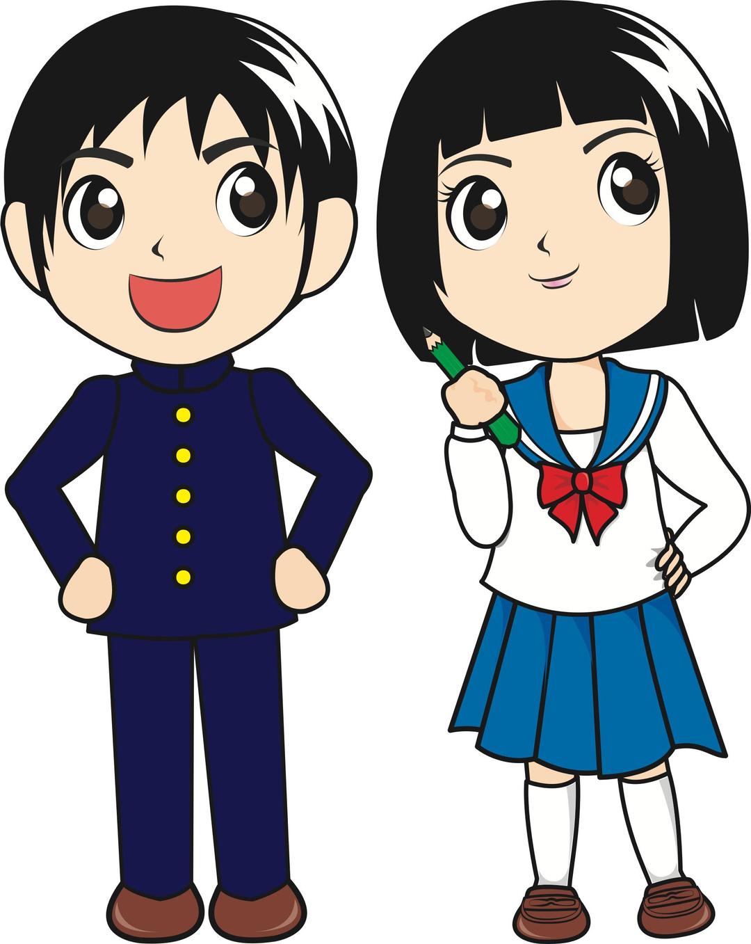 Japanese Students png transparent