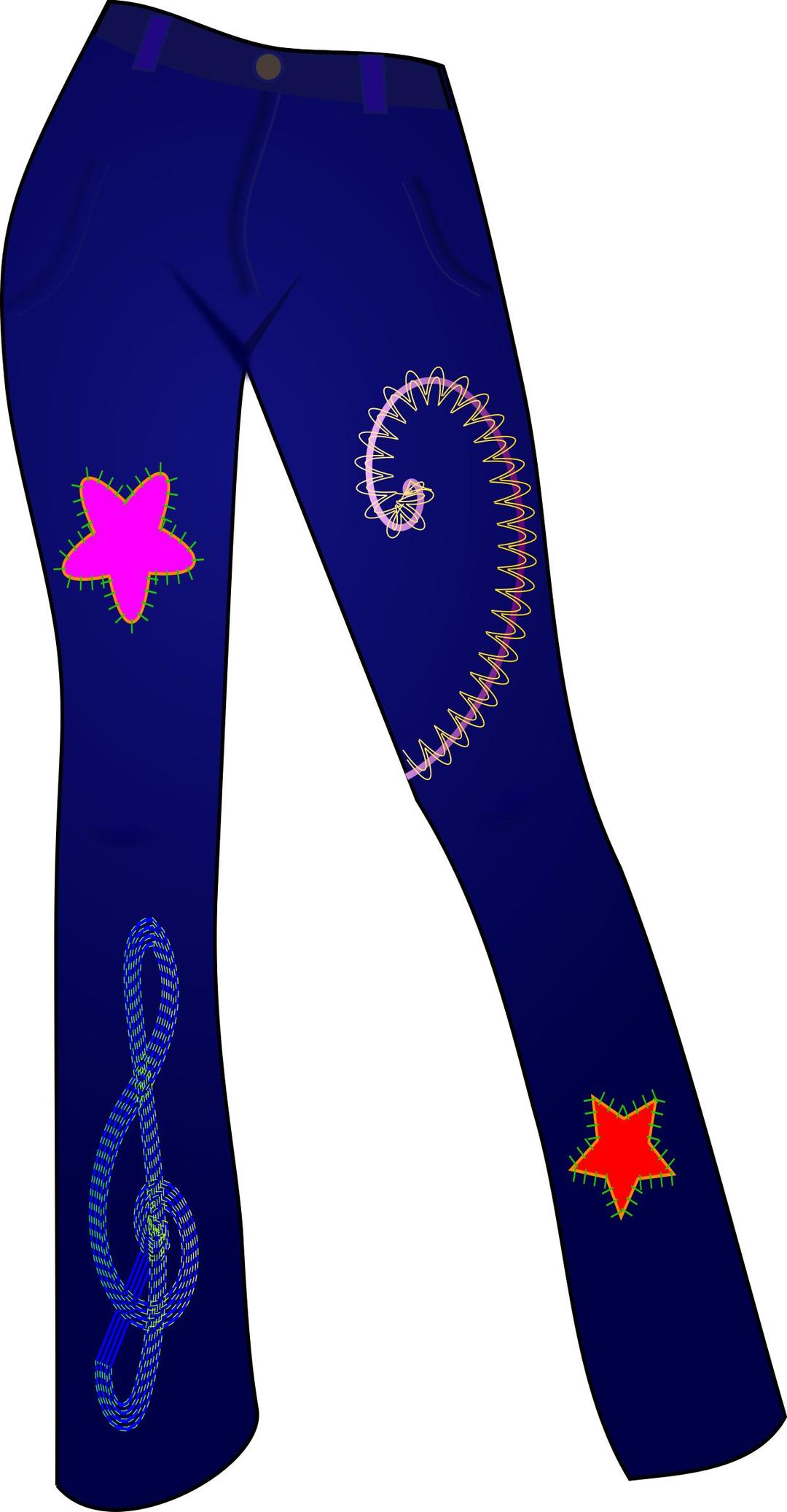 Jeans with patterns png transparent
