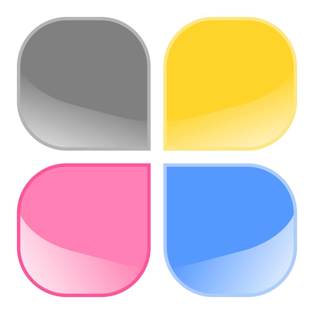 Jelly buttons - square with rounded corners png transparent