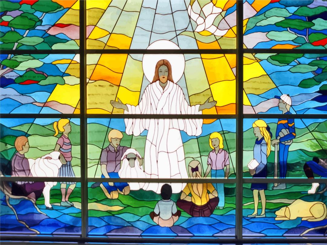 Jesus Prayer Stained Glass Window png transparent
