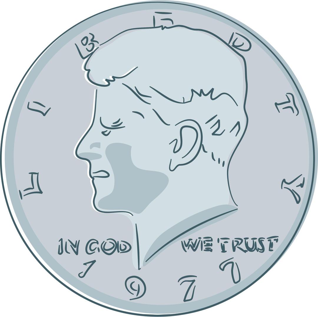 JFK Fifty Cents Coin png transparent