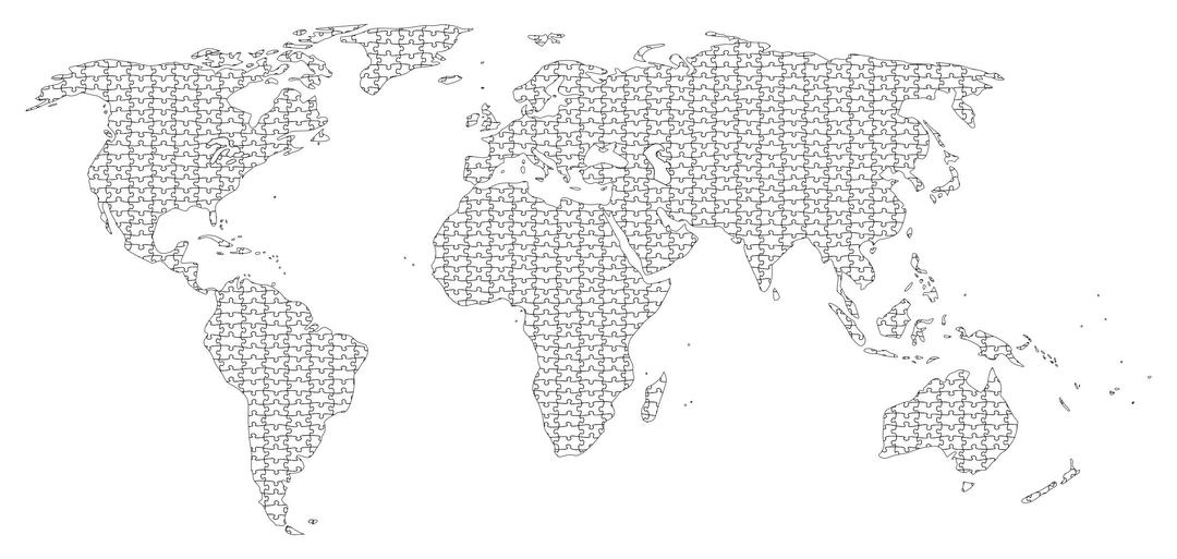 Jigsaw Puzzle World Map Strokes png transparent