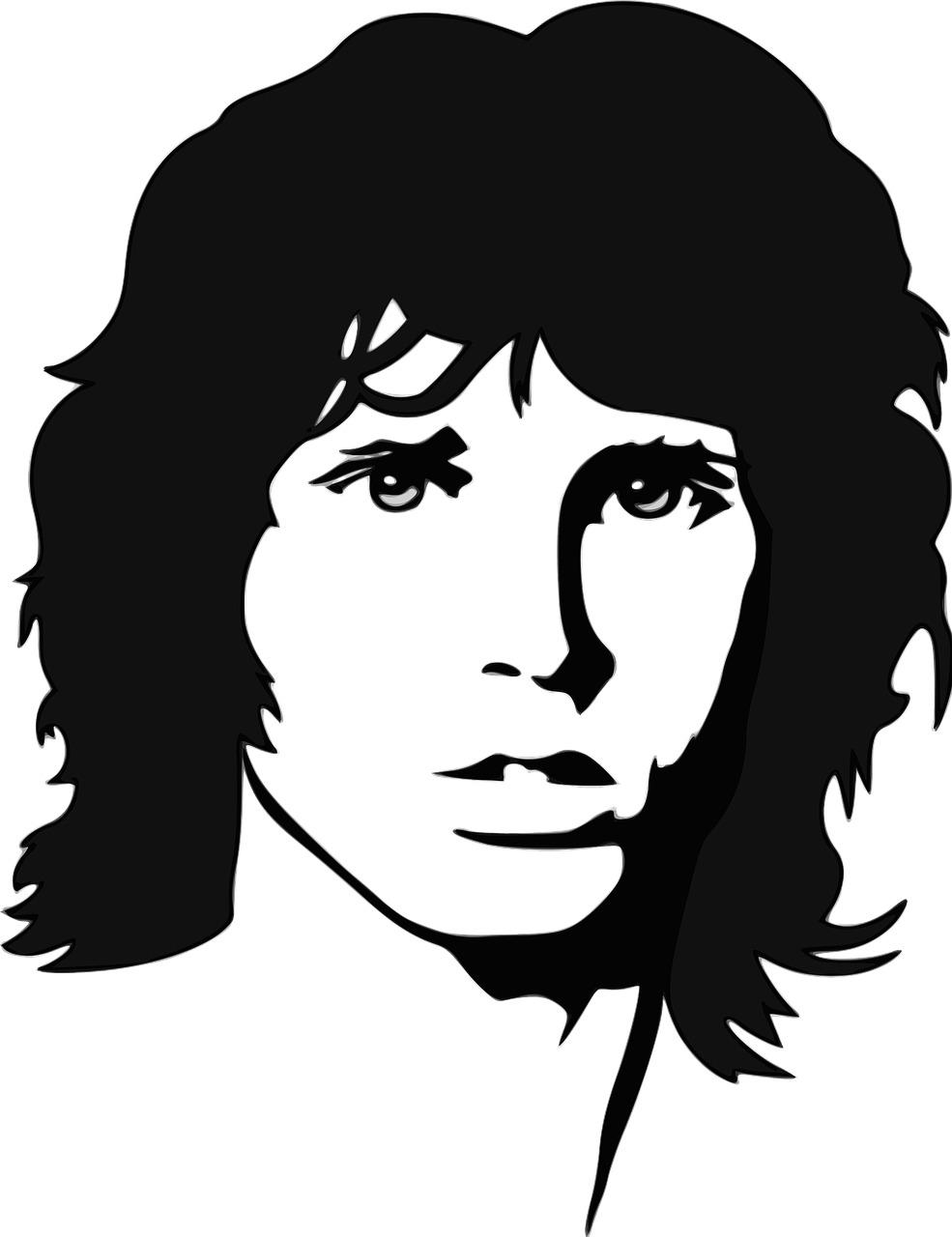 Jim Morrison Black and White png transparent
