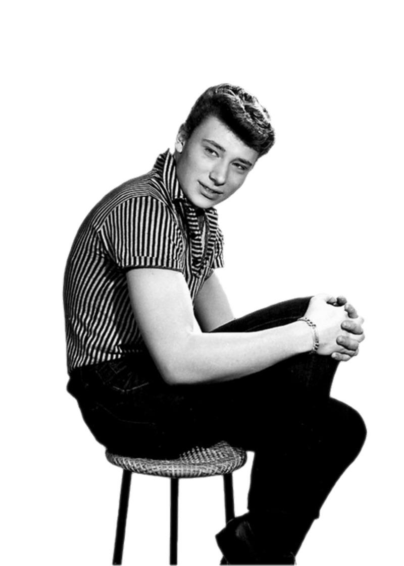 Johnny Hallyday Sitting Early Days png transparent