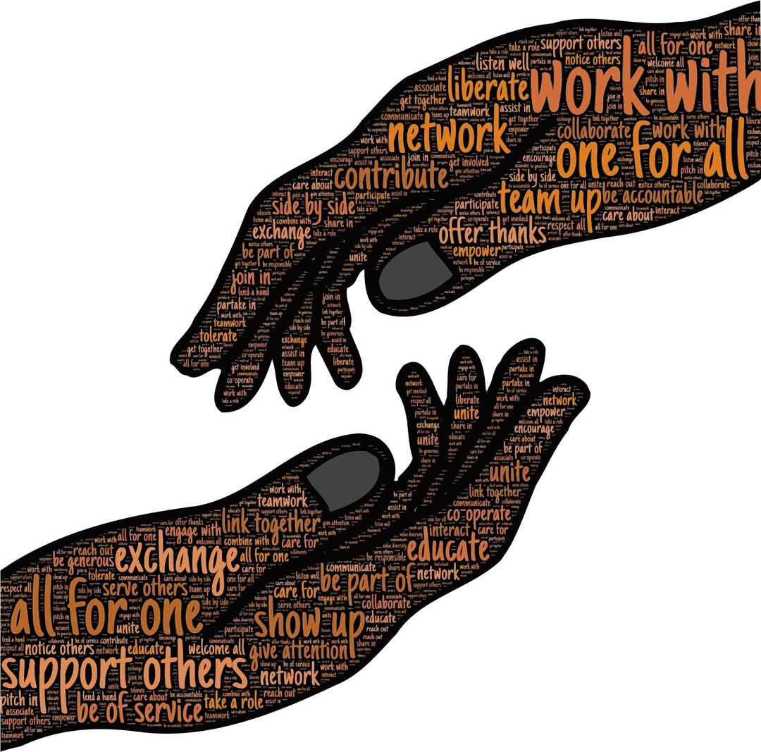 Join Hands Typography png transparent