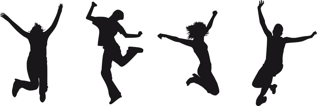 Joy Jumping Silhouette 4 png transparent