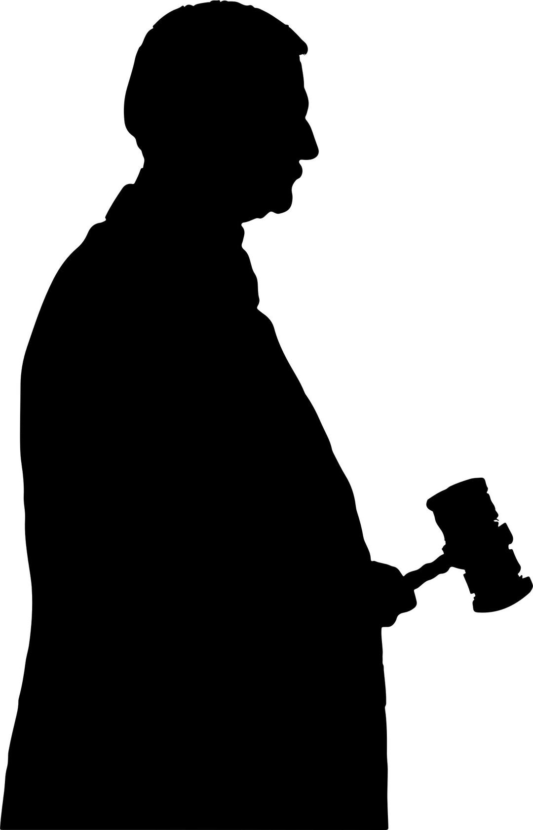Judge With Gavel Silhouette png transparent