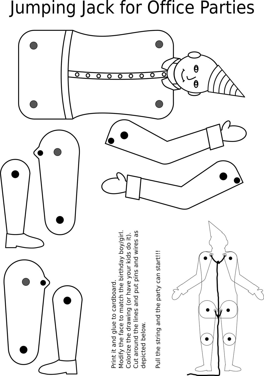 Jumping Jack coloring page png transparent