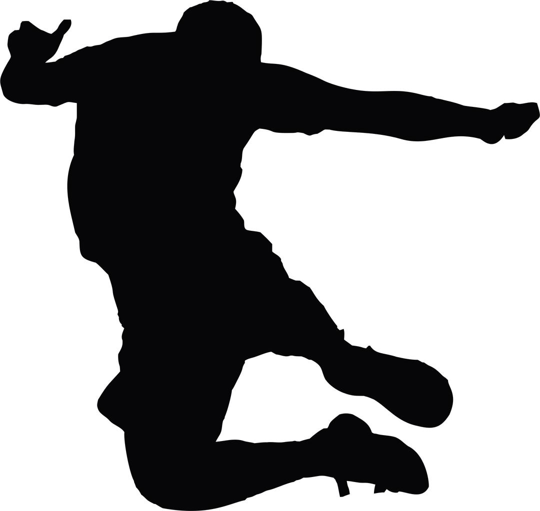 Jumping Man Silhouette 3 png transparent