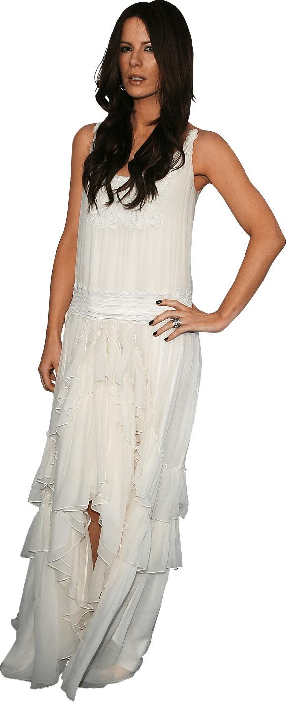 Kate Beckinsale White Dress png transparent
