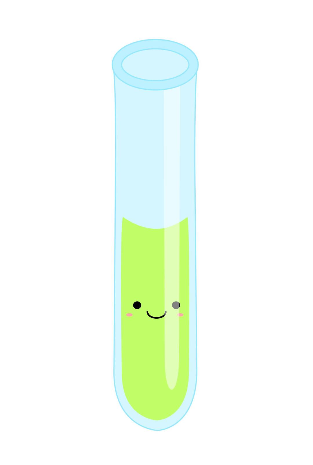 Kawaii test tube with liquid png transparent