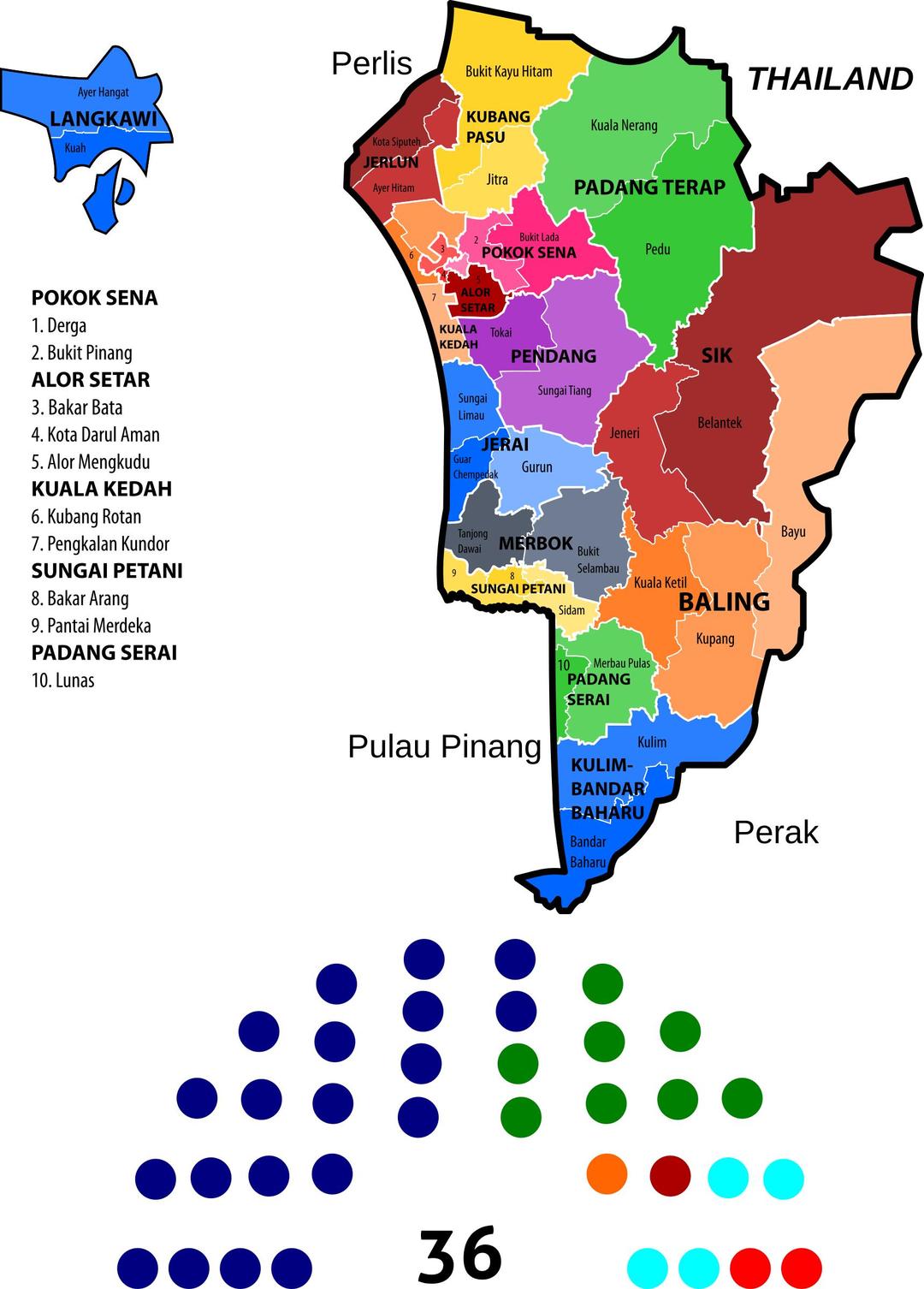 Kedah State Legislative Assembly Constituencies (2013 borders) png transparent