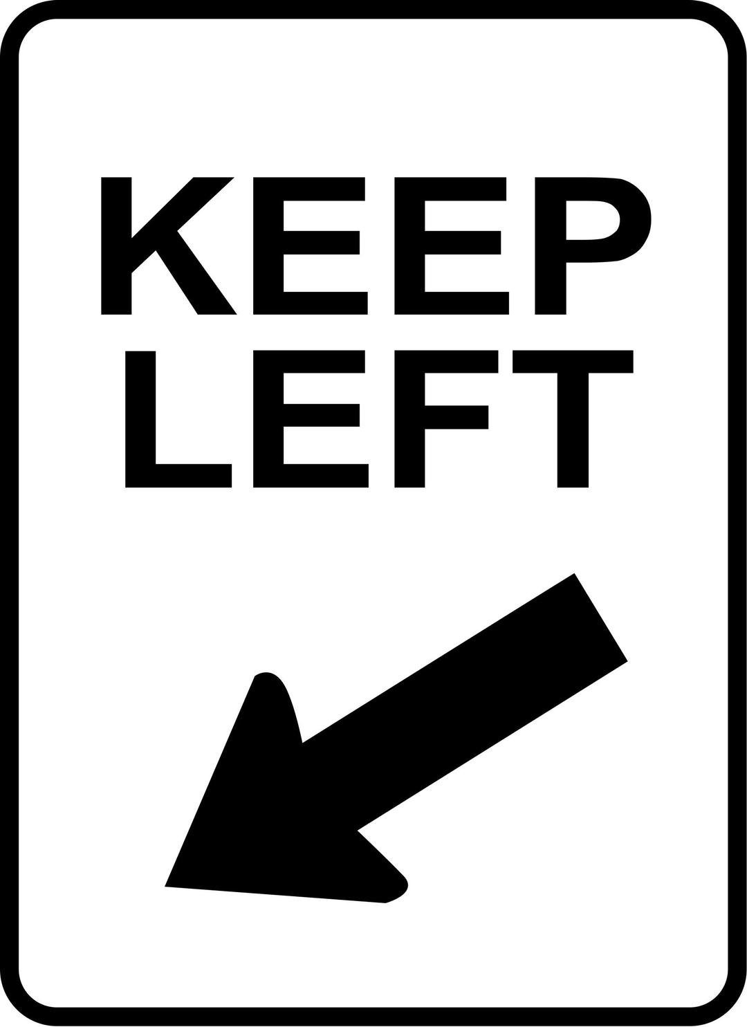 Keep Left Sign png transparent