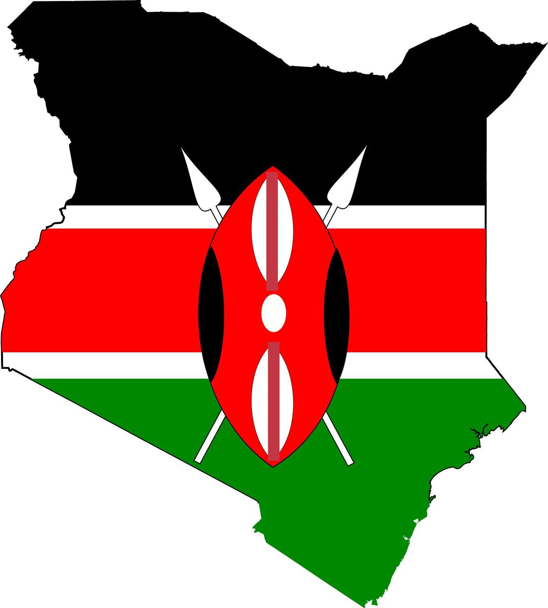 Kenya map flag png transparent