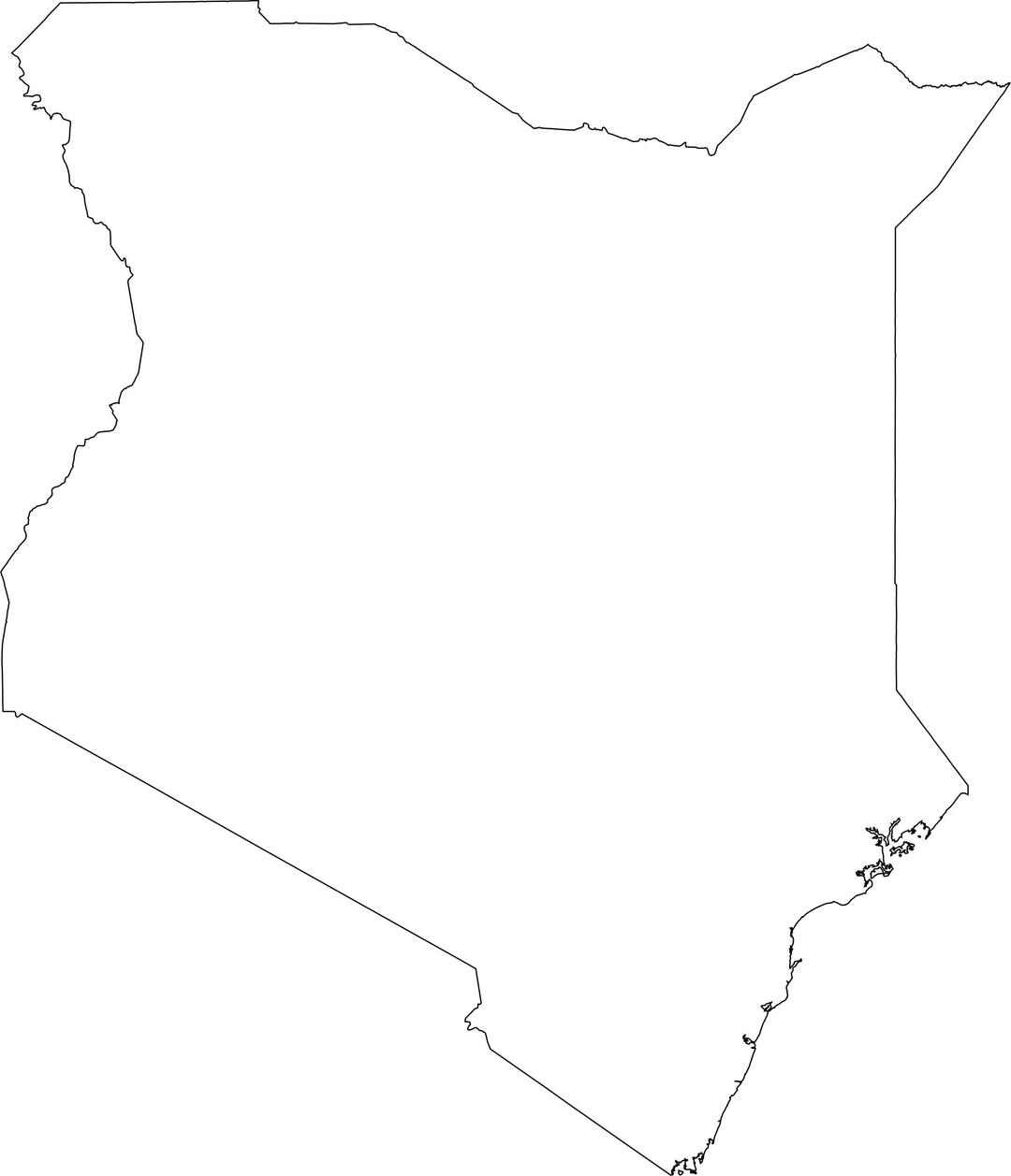 Kenya outline map png transparent