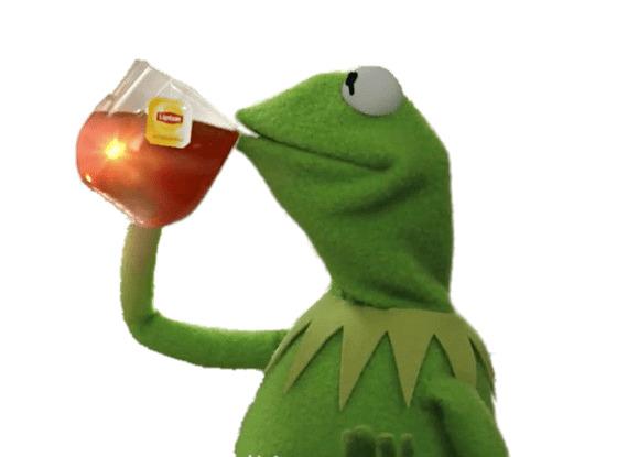 Kermit Drinking Tea png transparent