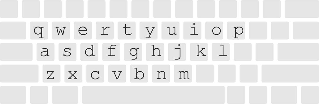 Keyboard layout with letters png transparent
