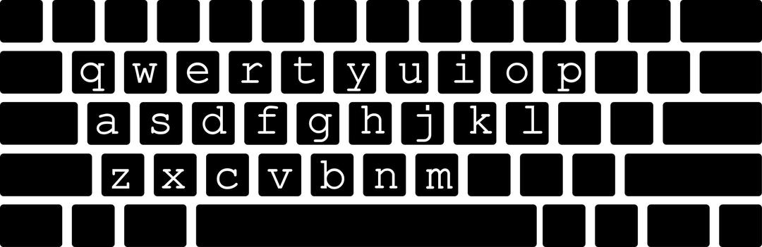 Keyboard layout with letters (one object) png transparent
