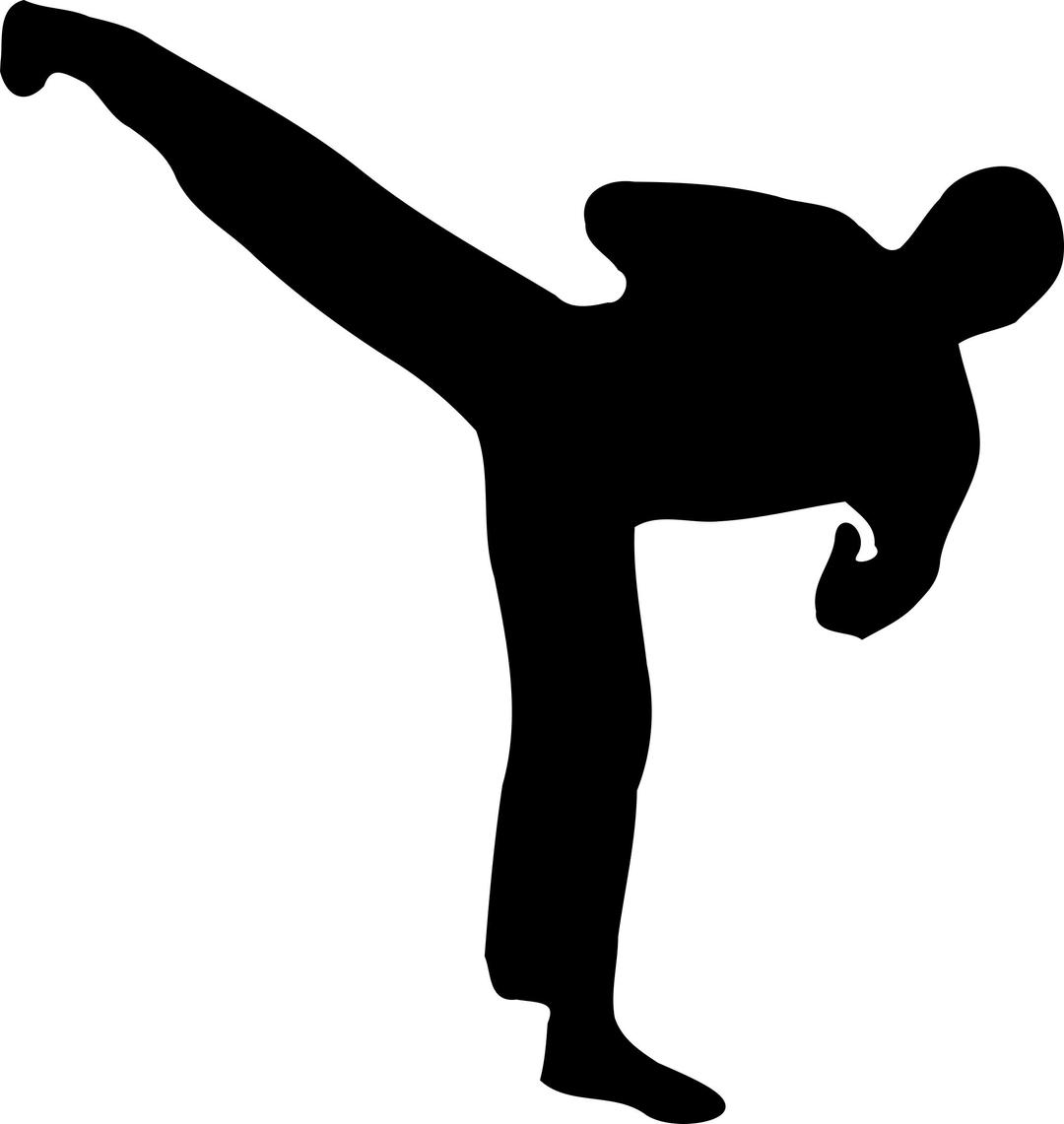 Kickboxer silhouette png transparent
