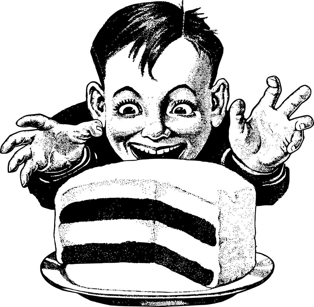 Kid and Cake png transparent