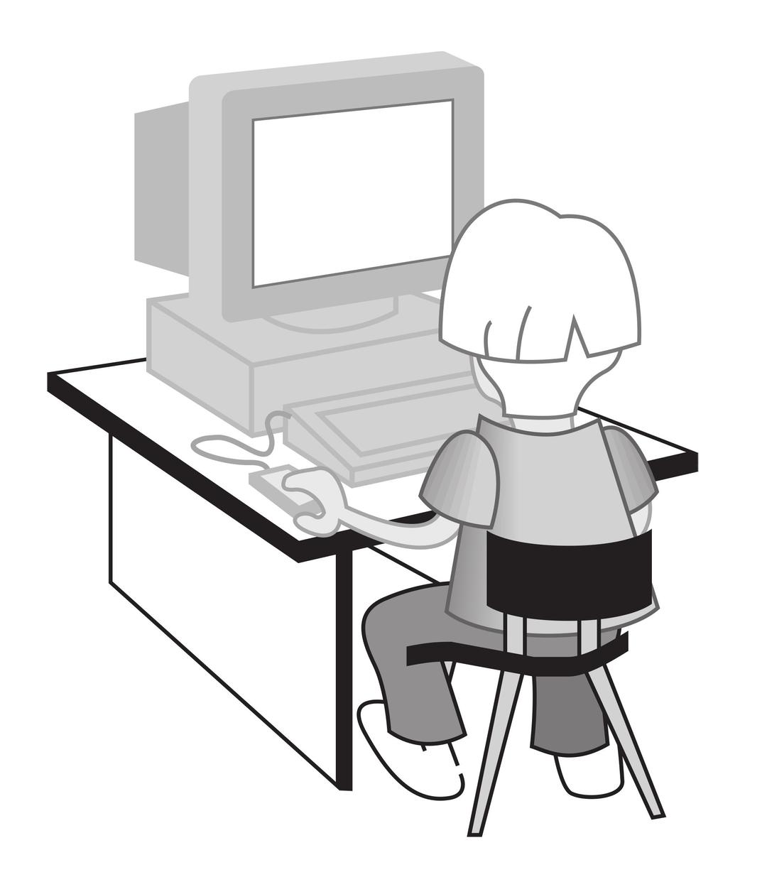 Kid at a computer png transparent