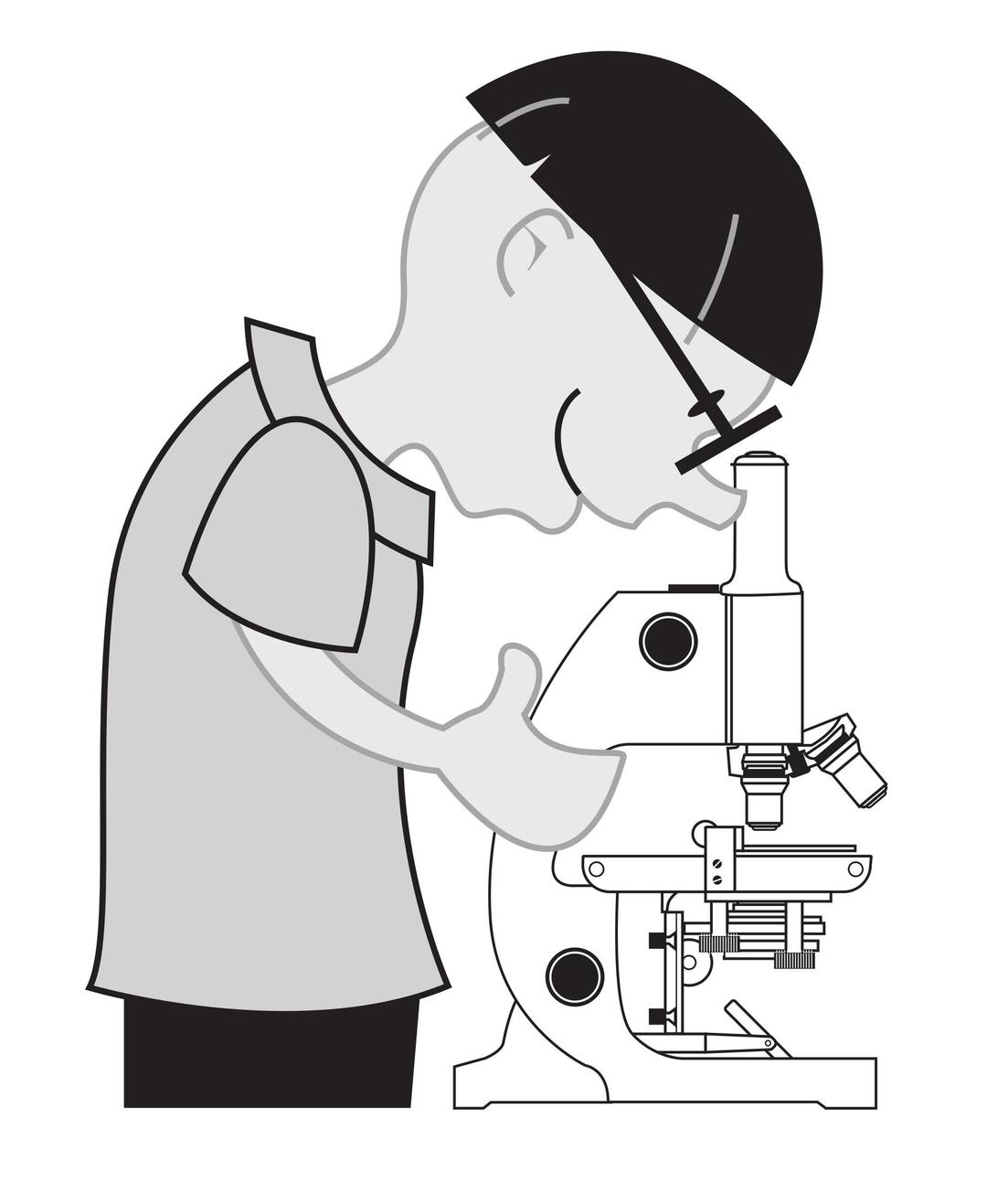 Kid at a microscope png transparent