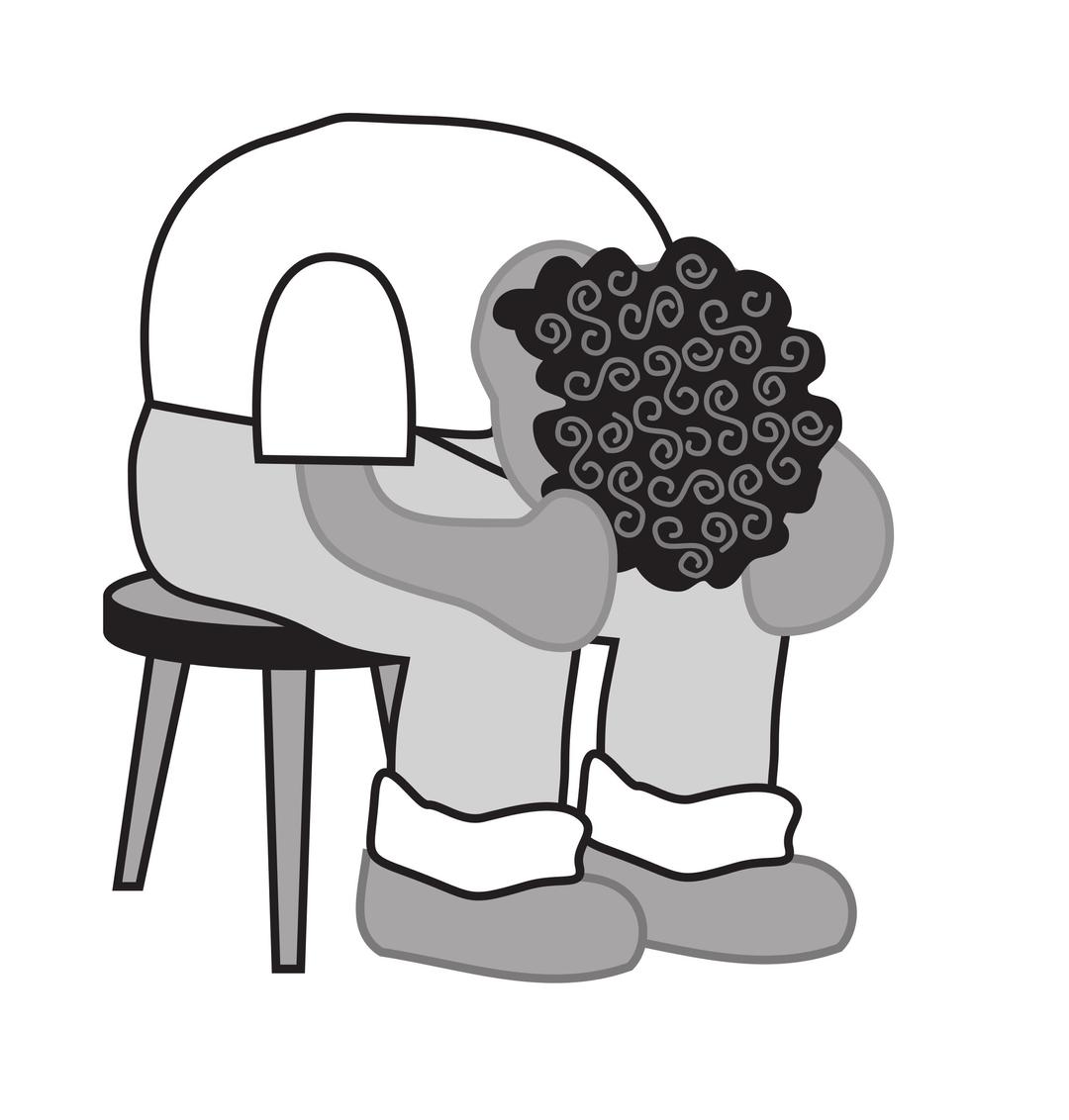 Kid with head down png transparent