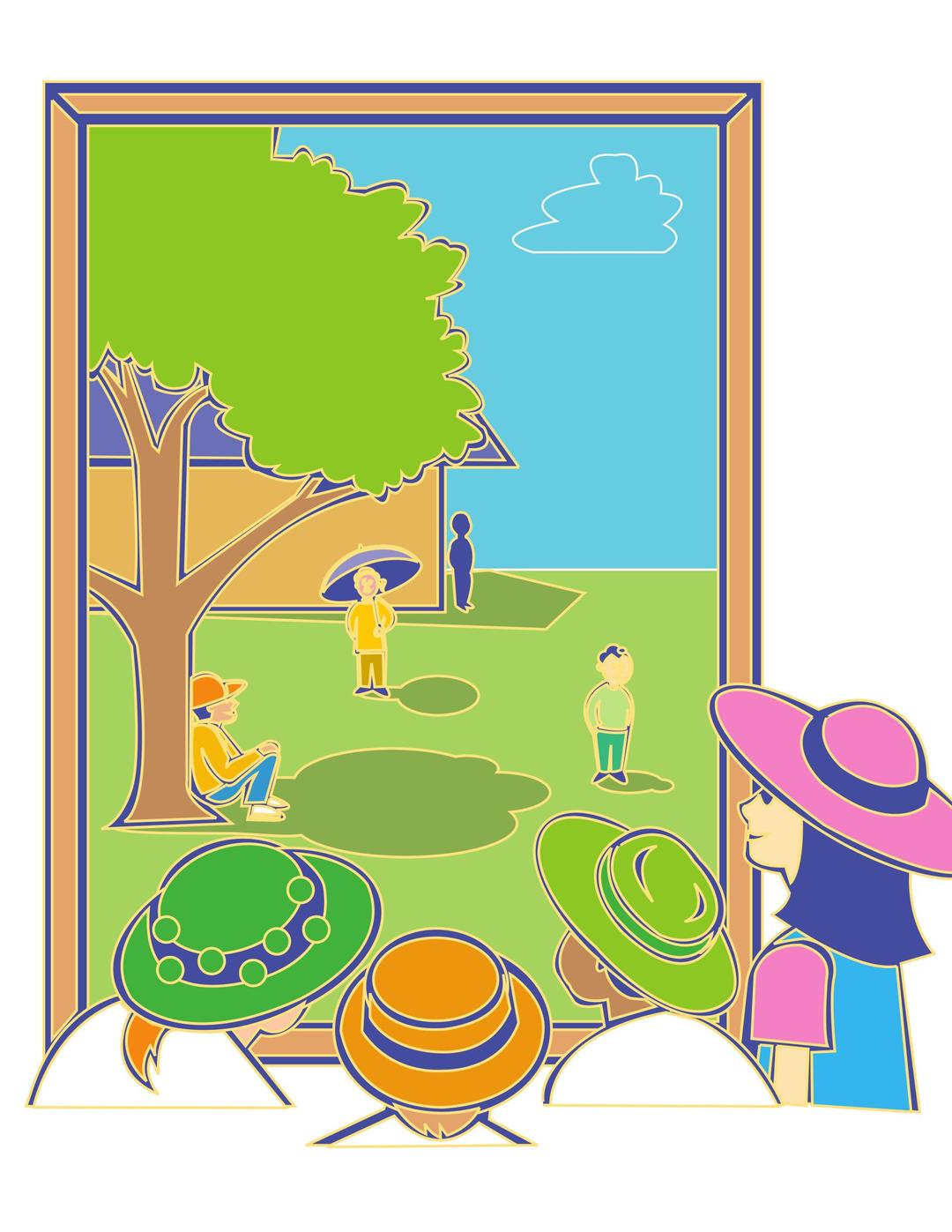 kids looking out window png transparent