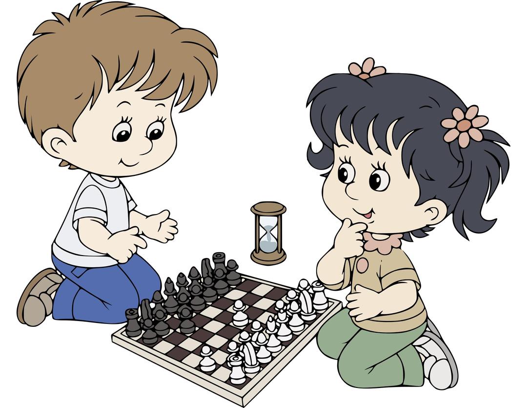 Kids Playing Chess png transparent