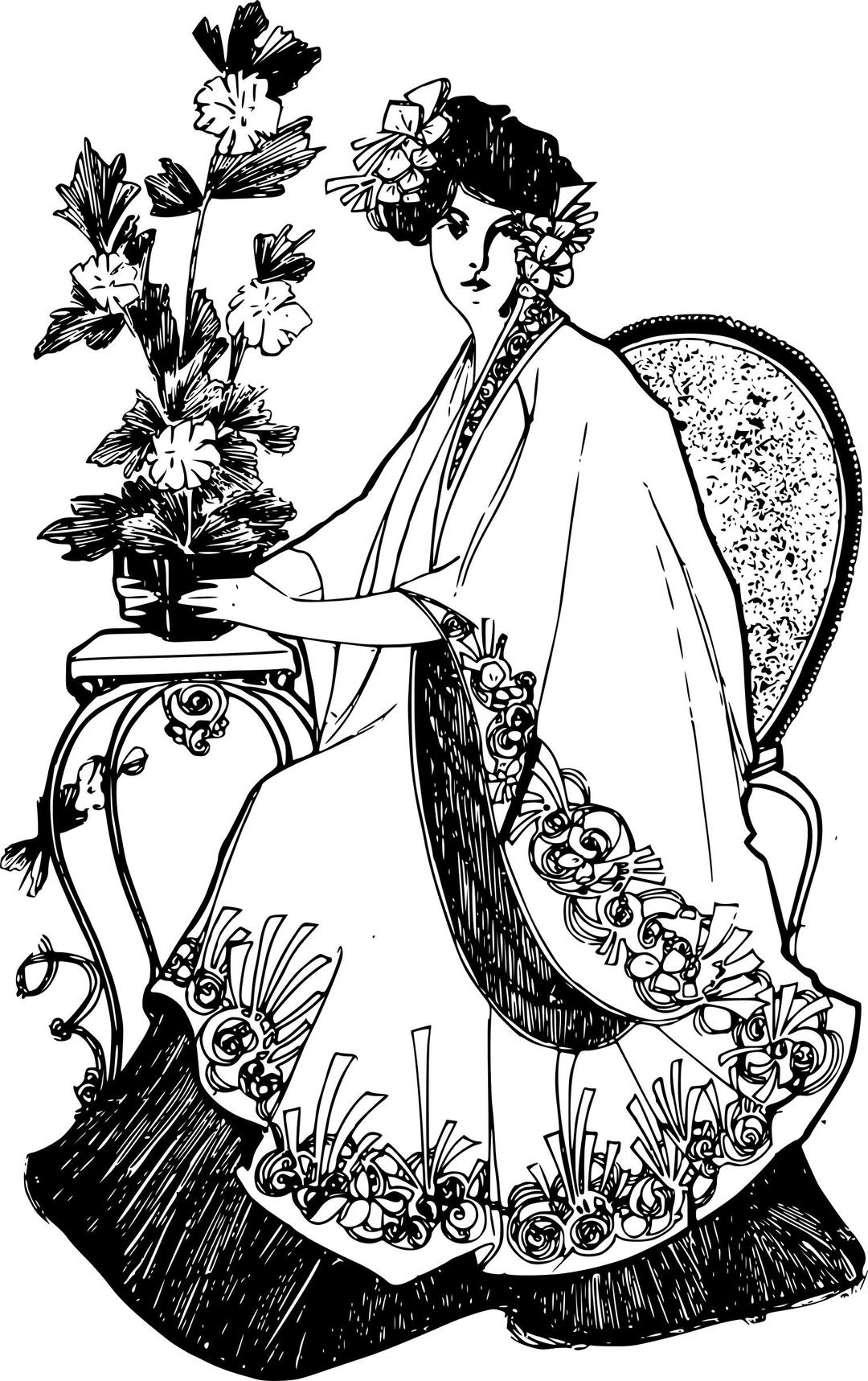 Kimono Girl - 1903 png transparent